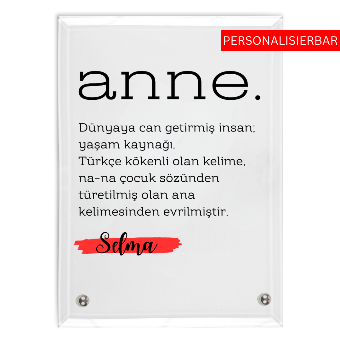 Anne - Glasaufsteller Hochformat (Personalisiert)